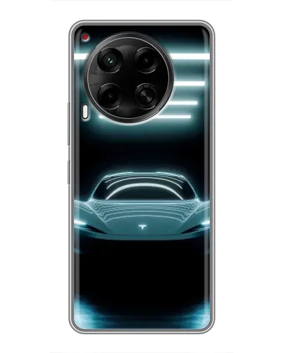 Чехол для TECNO Camon 30 (CL6) с картинкой «Tesla в неоне»