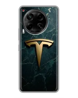 Чехол для TECNO Camon 30 (CL6) с картинкой «Мраморная Tesla Gold»