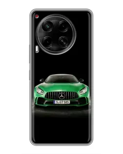 Чехол для TECNO Camon 30 (CL6) с картинкой «Mercedes — неоновый лого»