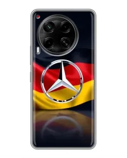 Чехол для TECNO Camon 30 (CL6) с картинкой «Mercedes — флаг Германии»