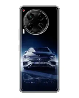 Чехол для TECNO Camon 30 (CL6) с картинкой «Ночной Mercedes EQ»