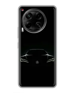 Чехол для TECNO Camon 30 (CL6) с картинкой «Mercedes — силуэт авто»