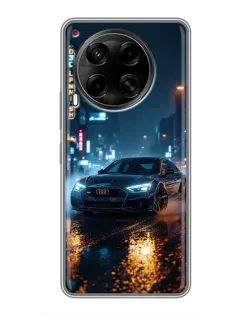 Чехол для TECNO Camon 30 (CL6) с картинкой «Ночной город и Audi»