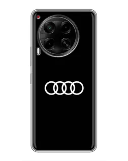 Чехол для TECNO Camon 30 (CL6) с картинкой «Audi White Logo»