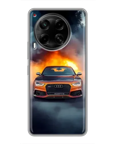 Чехол для TECNO Camon 30 (CL6) с картинкой «Audi в огненном дыму»