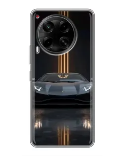 Чехол для TECNO Camon 30 (CL6) с картинкой «Lamborghini золотые линии»