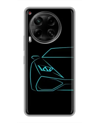 Чехол для TECNO Camon 30 (CL6) с картинкой «Голубой силуэт Lamborghini»