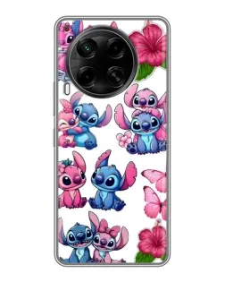 Чехол для TECNO Camon 30 (CL6) с картинкой «Стикеры Stitch и Angel»