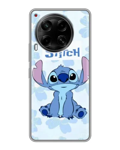 Чехол для TECNO Camon 30 (CL6) с картинкой «Stitch среди цветов»