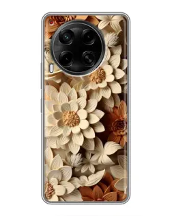 Чохол для TECNO Camon 30 (CL6) з картинкою «Бежевий флористичний декор» Чохол для TECNO Camon 30 (CL6) з картинкою «Бежевий флористичний декор»