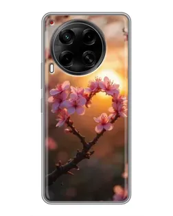Чохол для TECNO Camon 30 (CL6) з картинкою «Рожевий цвіт сердечко на тлі заходу» Чохол для TECNO Camon 30 (CL6) з картинкою «Рожевий цвіт сердечко на тлі заходу»