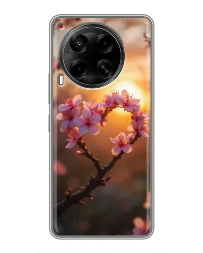 Чехол для TECNO Camon 30 (CL6) с картинкой «Розовый цвет сердце на фоне заката» Чехол для TECNO Camon 30 (CL6) с картинкой «Розовый цвет сердце на фоне заката»