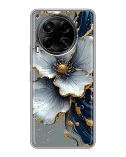 Чохол для TECNO Camon 30 (CL6) з картинкою «Біла квітка та золотий флюїд» Чохол для TECNO Camon 30 (CL6) з картинкою «Біла квітка та золотий флюїд»