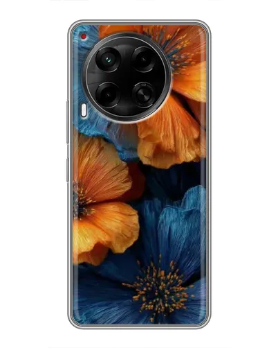 Чехол для TECNO Camon 30 (CL6) с картинкой «Яркая сине-оранжевая флора» Чехол для TECNO Camon 30 (CL6) с картинкой «Яркая сине-оранжевая флора»
