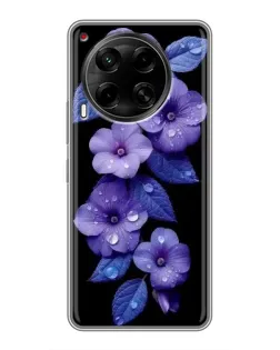 Чохол для TECNO Camon 30 (CL6) з картинкою «Фіолетові квіти з росою» Чохол для TECNO Camon 30 (CL6) з картинкою «Фіолетові квіти з росою»