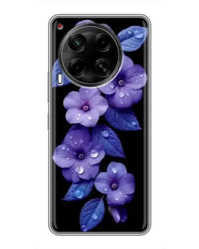 Чехол для TECNO Camon 30 (CL6) с картинкой «Фиолетовые цветы с росою» Чехол для TECNO Camon 30 (CL6) с картинкой «Фиолетовые цветы с росою»