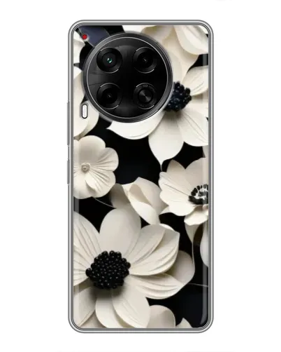 Чехол для TECNO Camon 30 (CL6) с картинкой «Объемные белые цветы» Чехол для TECNO Camon 30 (CL6) с картинкой «Объемные белые цветы»