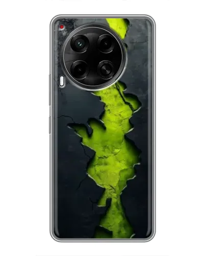 Чехол для TECNO Camon 30 (CL6) с картинкой «Салатовый разлом скалы»