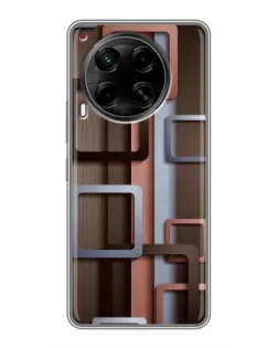 Чехол для TECNO Camon 30 (CL6) с картинкой «Коричневые объемные квадраты» Чехол для TECNO Camon 30 (CL6) с картинкой «Коричневые объемные квадраты»