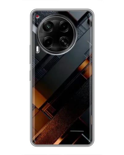 Чехол для TECNO Camon 30 (CL6) с картинкой «Черные геометрические блоки»