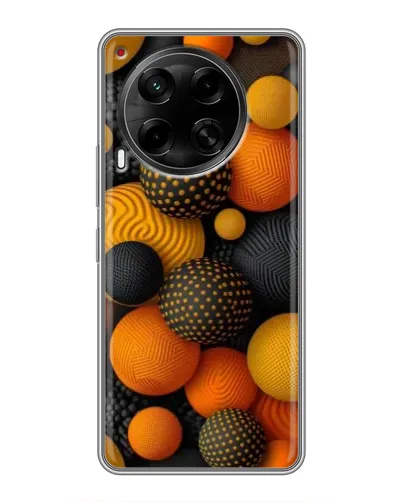 Чехол для TECNO Camon 30 (CL6) с картинкой «Объемные оранжевые сферы»