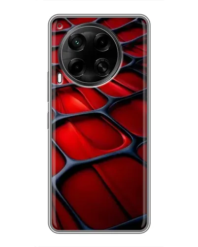 Чехол для TECNO Camon 30 (CL6) с картинкой «Красная глянцевая сетка»
