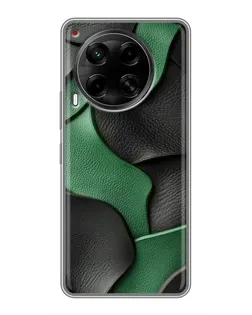 Чехол для TECNO Camon 30 (CL6) с картинкой «Зеленые кожаные волны» Чехол для TECNO Camon 30 (CL6) с картинкой «Зеленые кожаные волны»