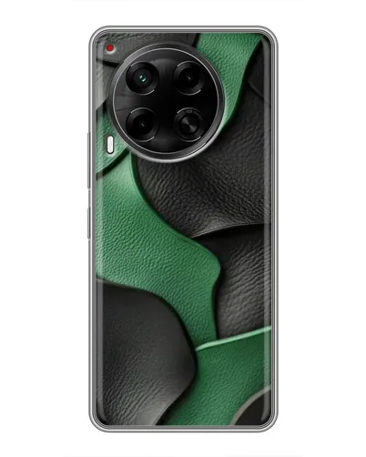 Чехол для TECNO Camon 30 (CL6) с картинкой «Зеленые кожаные волны»