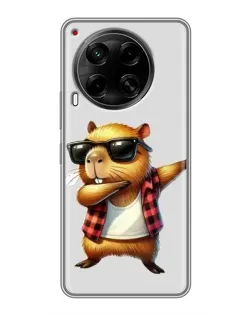 Чехол для TECNO Camon 30 (CL6) с картинкой «Капибара рэпер даб»