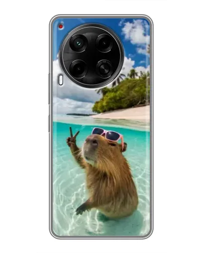 Чехол для TECNO Camon 30 (CL6) с картинкой «Капибара на море» Чехол для TECNO Camon 30 (CL6) с картинкой «Капибара на море»