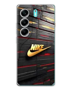 Чохол для TECNO Camon 40 з картинкою «Золотий Nike на металі»