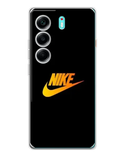 Чехол для TECNO Camon 40 с картинкой «Золотой логотип Nike»