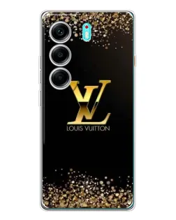Чохол для TECNO Camon 40 з картинкою «LV — золоті іскри»