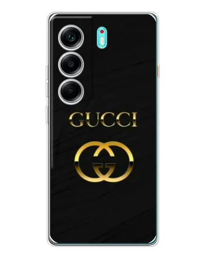 Чохол для TECNO Camon 40 з картинкою «Золотий логотип Gucci»