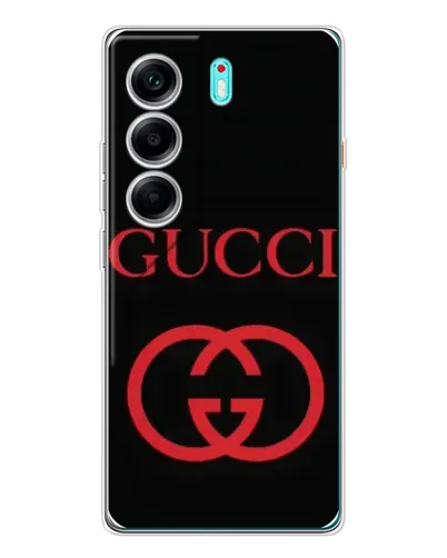 Чохол для TECNO Camon 40 з картинкою «Gucci — червоний логотип»