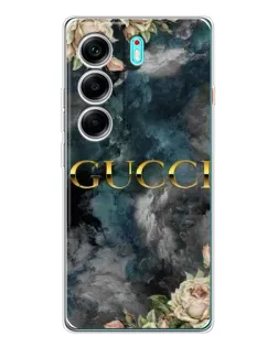 Чехол для TECNO Camon 40 с картинкой «Абстрактные цветы Gucci»