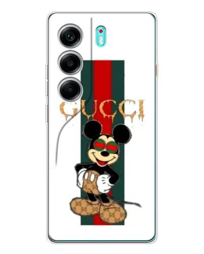 Чохол для TECNO Camon 40 з картинкою «Міккі Маус Gucci — смуги»