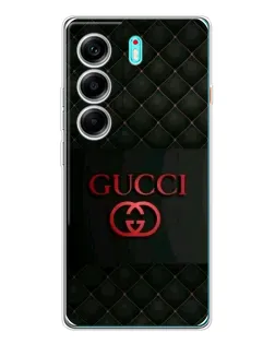 Чохол для TECNO Camon 40 з картинкою «Gucci — стьобаний чорний»