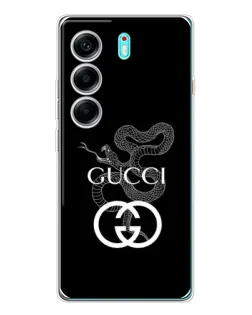 Чохол для TECNO Camon 40 з картинкою «Gucci — срібна змія»