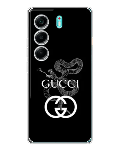Чохол для TECNO Camon 40 з картинкою «Gucci — срібна змія»