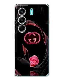 Чохол для TECNO Camon 40 з картинкою «Gucci — неонова троянда»