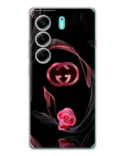 Чохол для TECNO Camon 40 з картинкою «Gucci — неонова троянда»