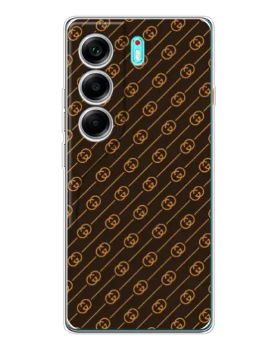 Чохол для TECNO Camon 40 з картинкою «Gucci — золоті діагоналі»