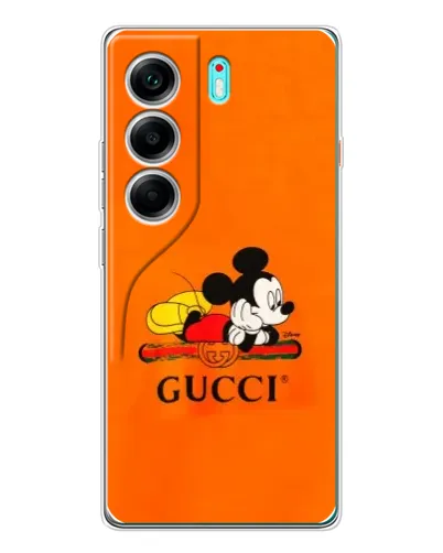 Чохол для TECNO Camon 40 з картинкою «Міккі Маус Gucci — помаранч»