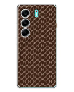 Чохол для TECNO Camon 40 з картинкою «Gucci — шоколадна сітка» Чохол для TECNO Camon 40 з картинкою «Gucci — шоколадна сітка»