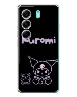 Чехол для TECNO Camon 40 с картинкой «Kuromi — черный минимализм» Чехол для TECNO Camon 40 с картинкой «Kuromi — черный минимализм»