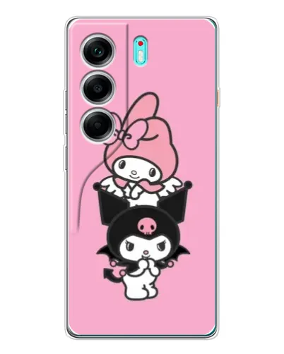 Чехол для TECNO Camon 40 с картинкой «Трио My Melody и Kuromi»