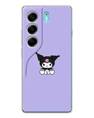 Чехол для TECNO Camon 40 с картинкой «Kuromi — фиолетовый минимализм»
