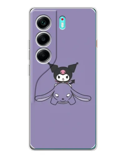 Чехол для TECNO Camon 40 с картинкой «Kuromi на лиловом фоне»
