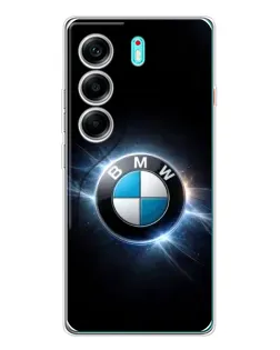 Чохол для TECNO Camon 40 з картинкою «BMW — неонове сяйво»
